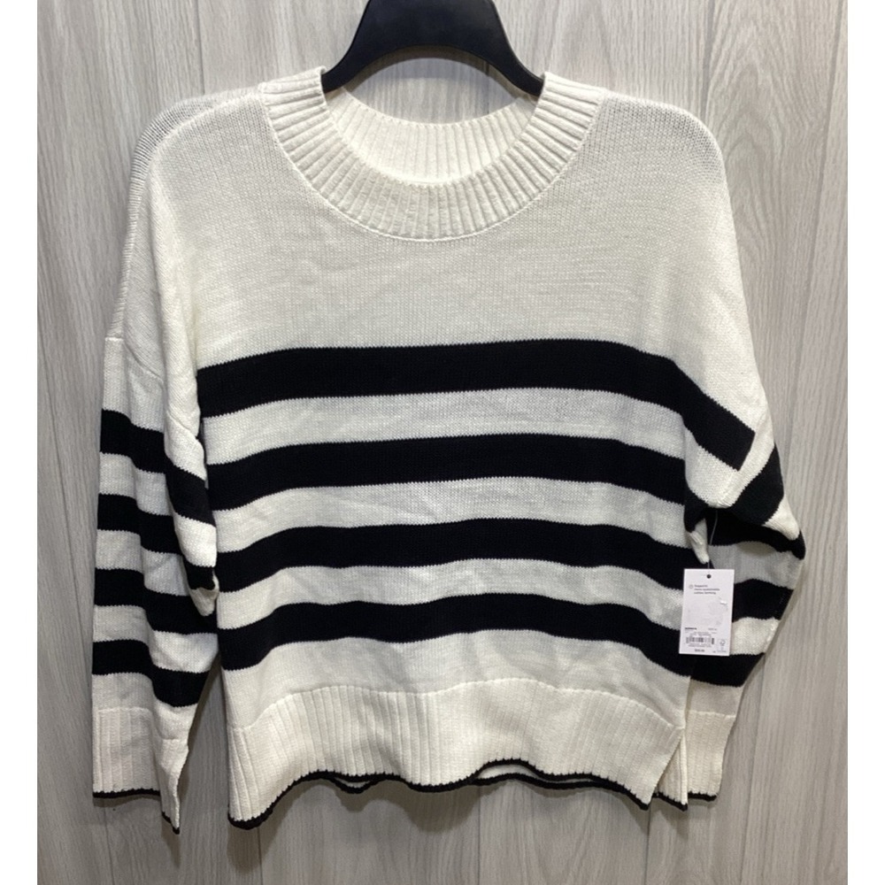SONOMA Women's (Size XL) Long Sleeve Crew Neck Striped Sweater Cotton Acrylic